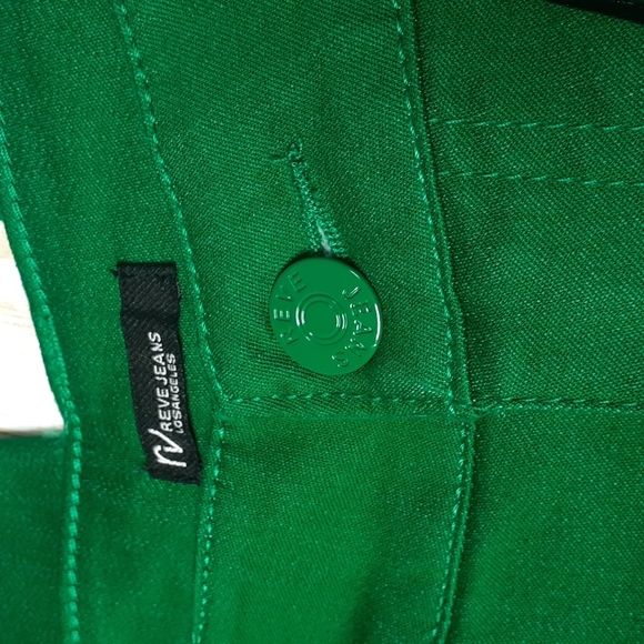 Reve Jeans LSC101 Kelly Green Skinny Ankle Cut Low Rise Size 9 Capris Rolled Hem - Picture 11 of 16